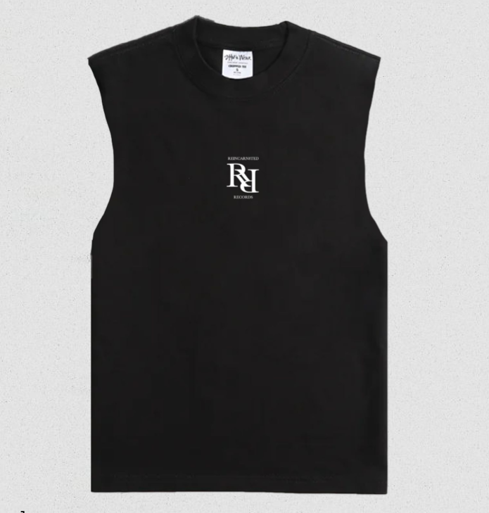 7.5oz Heavyweight "RR" Track-list Mens Muscle Tee