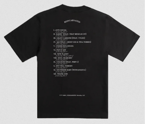 7.5oz Heavyweight "RR" Track-list Mens Cropped Tee