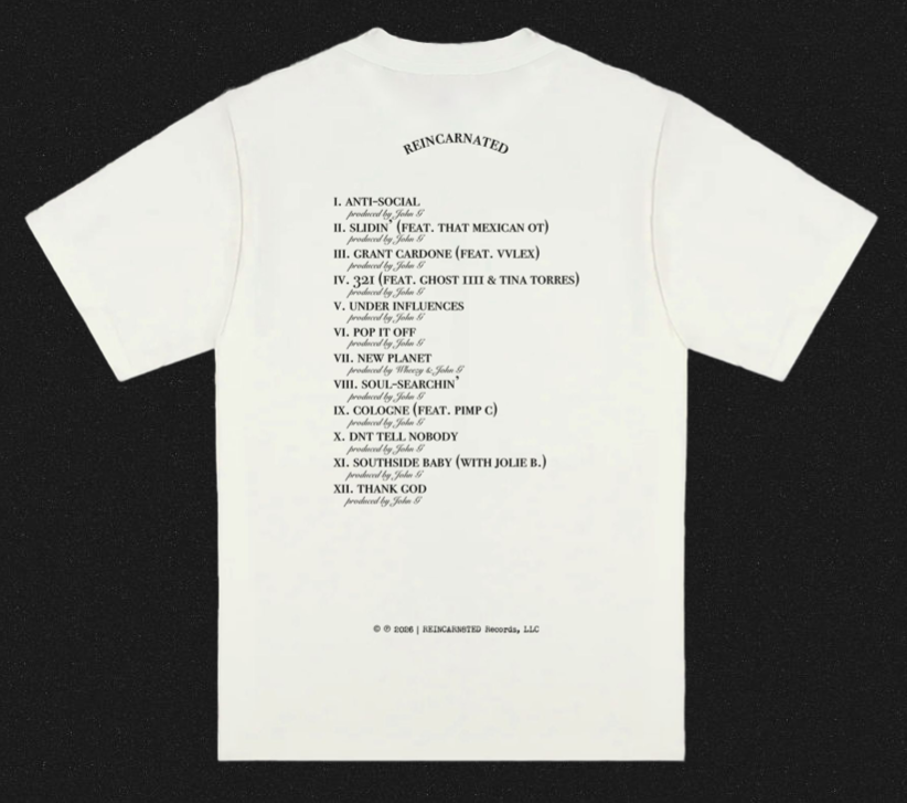 7.5oz Heavyweight "RR" Track-list Mens Cropped Tee