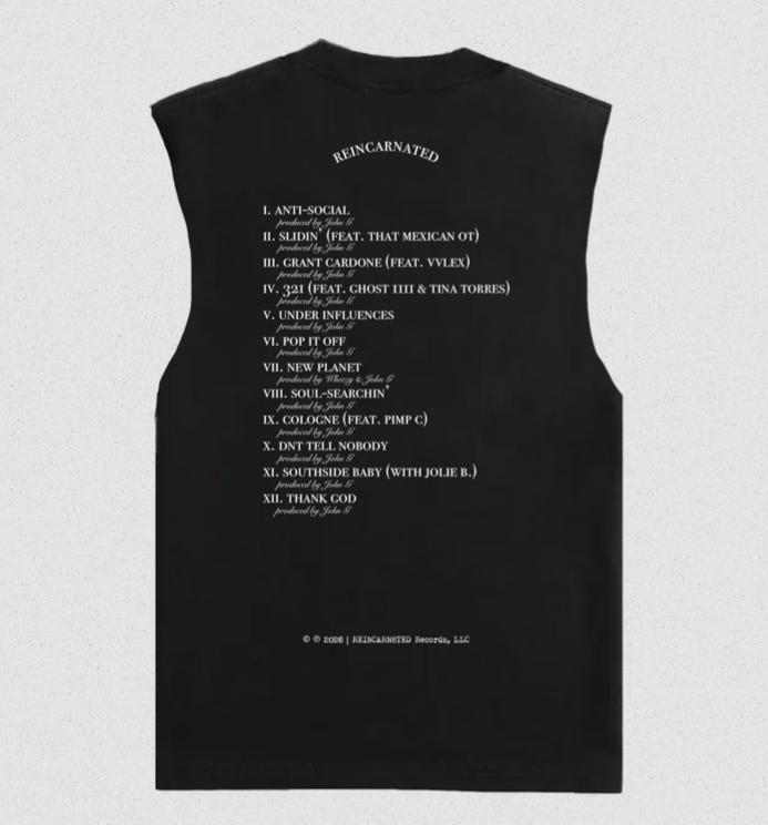 7.5oz Heavyweight "RR" Track-list Mens Muscle Tee