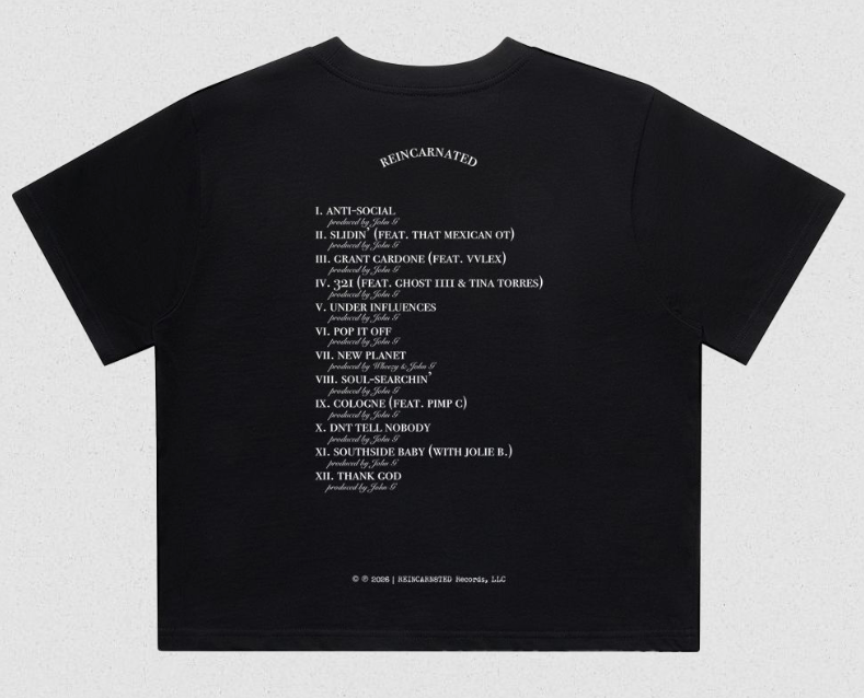 6.5oz Heavyweight "RR" Track-list Wmns Cropped Tee