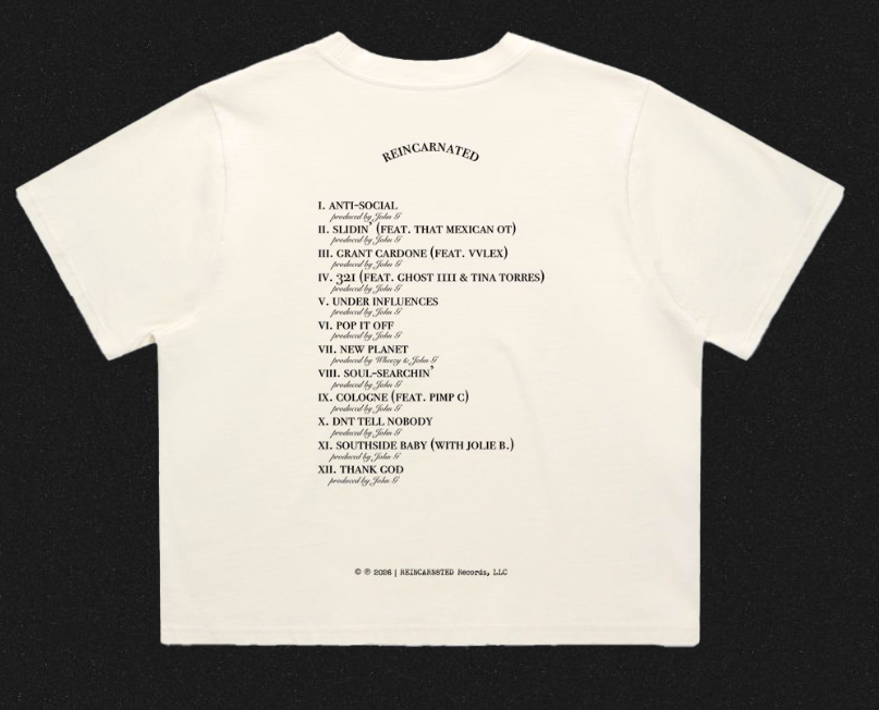 6.5oz Heavyweight "RR" Track-list Wmns Cropped Tee